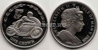 монета Остров Мэн 1 крона 2005 год мотоциклист - 2