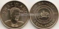 монета Свазиленд 5 эмалангени 2008 год 40 лет независимости