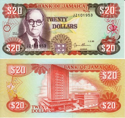 бона Ямайка 20 долларов 1995 год