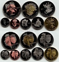 Остров Бонайре набор из 8-ми монет 2011 год флора