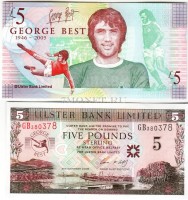 Северная Ирландия 5 фунтов 2006 год 60-летие Футболиста Джордж Бест