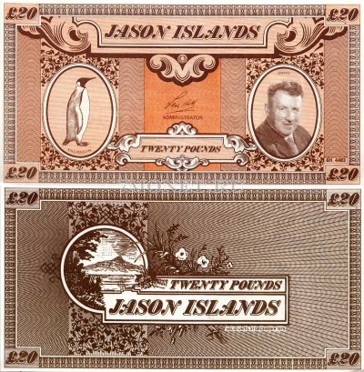 бона Острова Джейсона 20 фунтов 1979 год