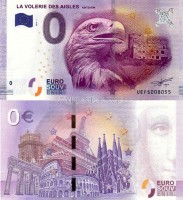 0 евро 2016 год сувенирная банкнота. Шоу птиц в Кинцхайме. Орел