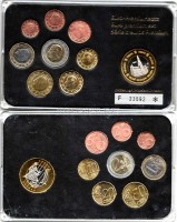 ЕВРО набор из 8-ми монет  и жетона Бельгия   в пластиковой упаковке