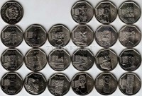 Перу набор из 23-х монет 1 соль 2010-2015 годы