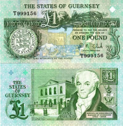 бона Гернси 1 фунт 1991 год