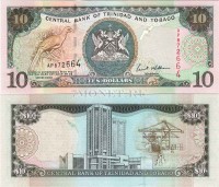 бона Тринидад и Тобаго 10 долларов 2002 год