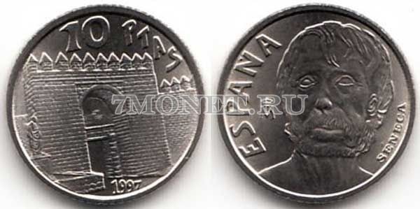 монета Испания 10 песет 1997 год Сенека