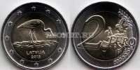 монета Латвия 2 евро  2015 год Чёрный аист