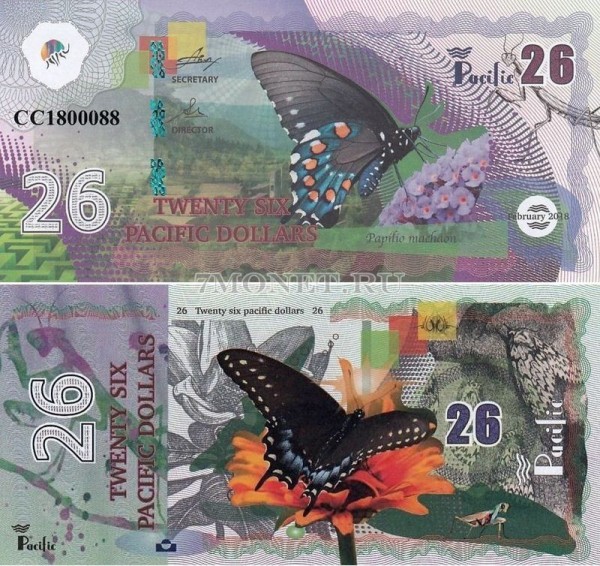 бона Тихий океан 26 долларов 2018 год Бабочка Махаон