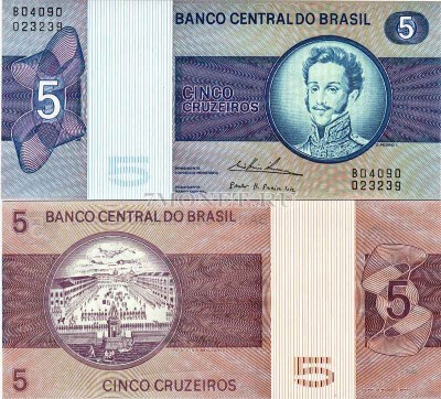 бона Бразилия 5 крузейро 1974 год