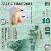 бона Арктика 10 долларов 2010 год Белый медведь