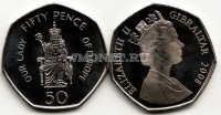 монета Гибралтар 50 пенсов 2008 год Леди Европы