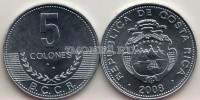 монета Коста Рика 5 колонов 2008 год