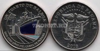 монета Панама 1/4 бальбоа 2016 год 100-летие строительства Панамского канала, порт