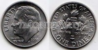 монета США 10 центов (дайм) 2010Р год