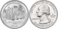 США 25 центов 2016D год штат Западная Вирджиния, Национальный исторический парк Харперс Ферри, 33-й