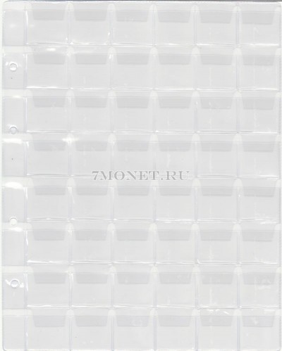 лист для 48 монет (с клапанами) размер ячейки 30х30 мм, Россия