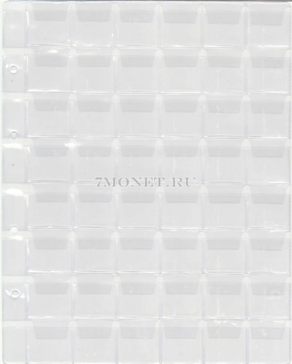 лист для 48 монет (с клапанами) размер ячейки 30х30 мм, Россия