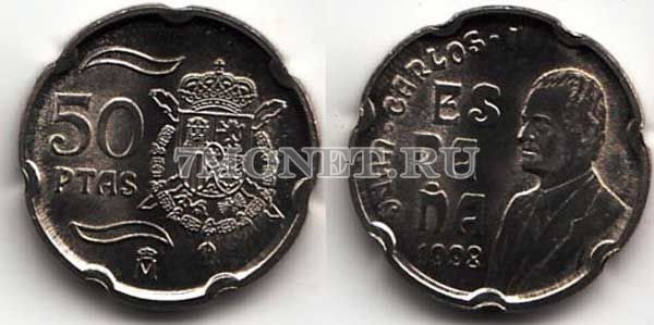 монета Испания 50 песет 1998 год 