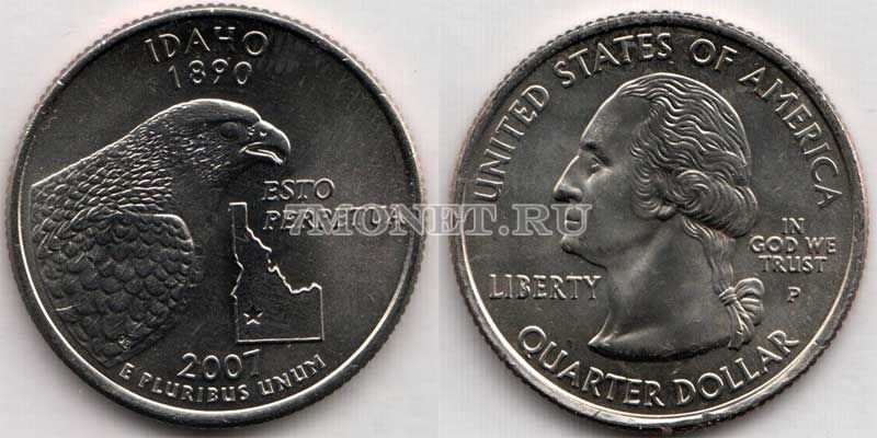 США 25 центов 2007 год Айдахо