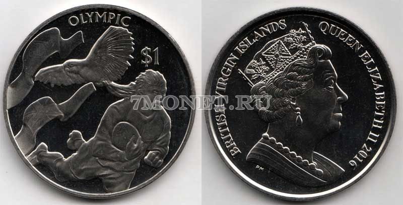 монета Виргинские острова 1 доллар 2016 год Олимпиада в Рио-де-Жанейро - футбол