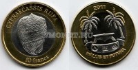 монета Уоллис и Футуна 10 франков 2011 год Красный ципрекассис