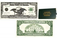 США 1 000 000 долларов 1997 год сувенирная банкнота в подарочном конверте