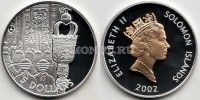 монета Соломоновы острова 5 долларов 2002 год  парламент PROOF
