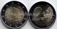 монета Литва 2 евро  2015 год 30 лет Флагу Европы