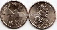 монета США 1 доллар 2014 год «Гостеприимство американских индейцев»