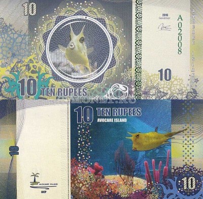 бона Остров Авокаре 10 рупий 2016 год