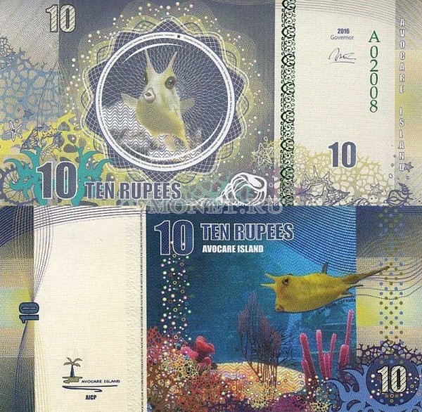 бона Остров Авокаре 10 рупий 2016 год