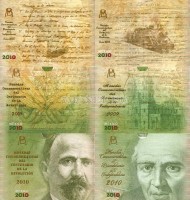 Мексика набор из 38 монет 5 песо 2008-2010 год «К 100-летию Революции и 200-летию Независимости» в 6-ти оригинальных буклетах, биметалл  