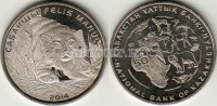 Монета Казахстан 50 тенге 2014 год Манул-дикий лесной кот.