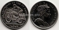 монета Остров Мэн 1 крона 2007 год 100-летие гонок на мотоцикле ТТ