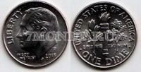 монета США 10 центов (дайм) 2013Р год