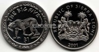 монета Cьерра-Леоне 1 доллар 2001 год леопард