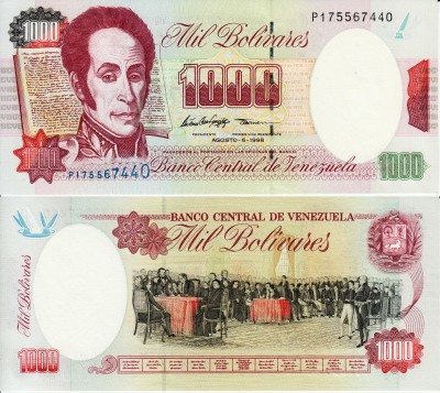 бона Венесуэла 1000 боливаров 1998 год 