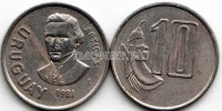 монета Уругвай 10 новых песо 1981 год