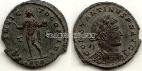 Античная монета .Римская Империя. Константин I. фоллис