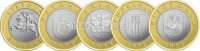 Литва набор из 4-х монет 2 лита 2012 год Курорты Бирштонас, Друскининкай, Неринга и Паланга биметалл