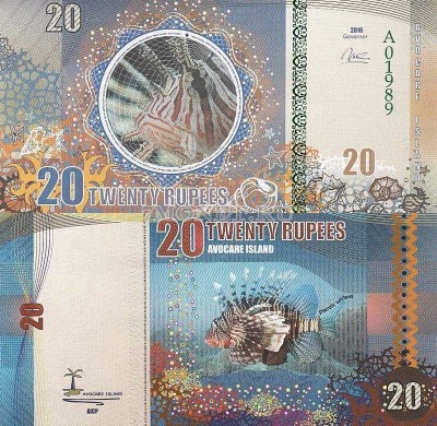 бона Остров Авокаре 20 рупий 2016 год