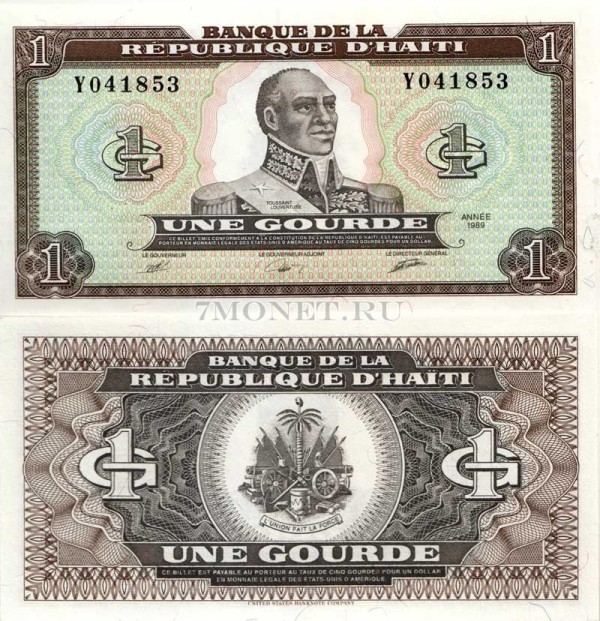 бона Гаити 1 гурд 1989 год