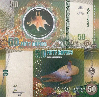 бона Остров Авокаре 50 рупий 2016 год
