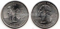 США 25 центов 2000 год Массачусетс
