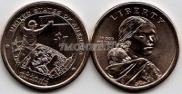 монета США 1 доллар 2015D год "Индеец племени мохоки"