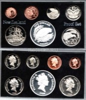 Новая Зеландия набор из 7-ми монет 1986 год в пластиковой упаковке PROOF