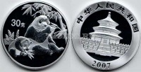 Китай монетовидный жетон 2007 год панды PROOF