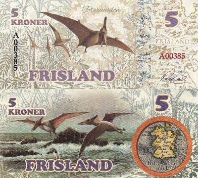 бона Фрисланд 5 крон 2016 год Птеранодон